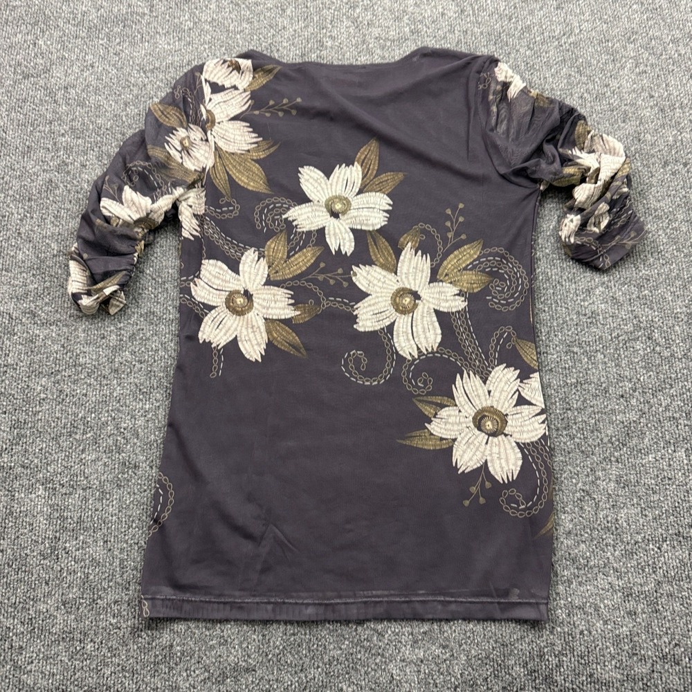 Johnny Was Mesh Floral Top Sm Corinthe Boho Ethereal Artsy Romantic Whimsigoth - Picture 3 of 13